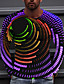 cheap Men-Men&#039;s Unisex Tee T shirt Shirt Graphic Prints Spiral Stripe 3D Print Crew Neck Daily Holiday Long Sleeve Print Tops Casual Designer Big and Tall Blue Black Purple