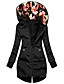 cheap Coats &amp; Trench Coats-Women&#039;s Coat Fall Winter Street Daily Valentine&#039;s Day Regular Coat Warm Breathable Regular Fit Casual Jacket Long Sleeve Full Zip Pocket Floral Wine Black Gray / Print / Print