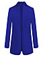 cheap Down&amp; Parkas-Women&#039;s Coat Solid Colored Basic Coat Street Fall Winter Long Open Front Jacket Blue / Daily / Shirt Collar / Plus Size