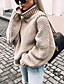 cheap Coats &amp; Trench Coats-Women&#039;s Pullover Sweater Jumper Solid Color Knitted Basic Casual Chunky Long Sleeve Loose Sweater Cardigans Fall Winter Turtleneck Light Blue Purple Wine