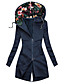 cheap Coats &amp; Trench Coats-Women&#039;s Coat Fall Winter Daily Long Coat Warm Regular Fit Casual Jacket Long Sleeve Quilted Floral Black Green Navy Blue