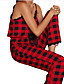 cheap Women&#039;s Sleep &amp; Lounge-Women&#039;s Pajamas Sets Gift Backless Elastic Waist Home Daily Polyester Grid / Plaid Strap Top Simple Soft Sweet Fall Spring Pant Sleeveless Long Pant Straps Seamed / Shirt