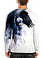 cheap Men-Men&#039;s Unisex Tee T shirt Shirt Graphic Prints Eagle 3D Print Crew Neck Daily Holiday Long Sleeve Print Tops Casual Designer Big and Tall Blue White Purple