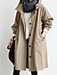 cheap Coats &amp; Trench Coats-Women&#039;s Trench Coat Fall Winter Spring Street Daily Date Long Coat Waterproof Windproof Loose Basic Casual Jacket Long Sleeve Pocket Solid Colored Army Green Black Khaki / Plus Size