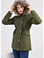 cheap Coats &amp; Trench Coats-Women&#039;s Parka Fall &amp; Winter Street Casual Daily Long Coat Hooded Windproof Warm Regular Fit Casual Jacket Long Sleeve Strappy Zipper Solid Colored Black Pink Army Green / Pocket / Lined