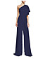 cheap Jumpsuits &amp; Rompers-Women&#039;s Party Wedding Holiday 2021 Blue Purple White Jumpsuit Chiffon Zipper Fashion Solid Color