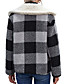 cheap Jackets-Women&#039;s Jacket Fall Winter Daily Regular Coat Warm Regular Fit Casual Jacket Long Sleeve Quilted Pocket Plaid / Check Gray Khaki / Print