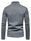 cheap Men&#039;s Clothing-Men&#039;s Sweater Sweater Bishop Sleeve Zipper Stand Collar Thick Spring &amp;  Fall Black Gray Silver Gray White