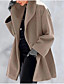 cheap Coats &amp; Trench Coats-Women&#039;s Coat Fall Winter Spring Street Casual Daily Regular Coat Warm Fashion Regular Fit Basic Casual Jacket Long Sleeve Hooded Solid Color Camel Black Green