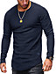 cheap Men&#039;s Tees &amp; Tank Tops-Men&#039;s T shirt Graphic Solid Colored Round Neck Plus Size Going out Long Sleeve Tops Basic White Black Army Green