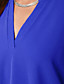 cheap Blouses &amp; Shirts-Women&#039;s Blouse Shirt Long Sleeve Plain Solid Colored Deep V Casual Tops Chiffon Blue Wine Gray