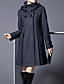 cheap Coats &amp; Trench Coats-Women&#039;s Coat Cloak / Capes Fall Winter Street Daily Going out Long Coat Windproof Warm Regular Fit Elegant Casual Sports Jacket Long Sleeve Pocket Solid Color Black Dark Gray / Stand Collar