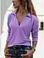 cheap Women&#039;s Clothing-Women&#039;s T shirt Basic Modern Plain V Neck Spring &amp;  Fall Standard Blue Purple Green Beige