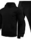 cheap Running &amp; Jogging Clothing-Men&#039;s Women&#039;s Casual Athleisure Tracksuit Sweatsuit 2pcs Long Sleeve Winter Thermal Warm Soft Velvet Fitness Running Jogging Exercise Sportswear Solid Colored Hoodie Track pants Normal Dark Grey