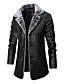 cheap Men&#039;s Tops-Men&#039;s Jacket Fall Winter Street Daily Going out Regular Coat Thermal Warm Breathable Regular Fit Business Active Casual Jacket Long Sleeve Pocket Solid Color Black Brown / Faux Leather