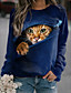cheap Hoodies &amp; Sweatshirts-Women&#039;s Cat 3D Animal Sweatshirt Pullover Print 3D Print Casual Sports Active Streetwear Hoodies Sweatshirts  Green Blue Purple