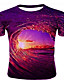 cheap Men&#039;s Tees &amp; Tank Tops-Men&#039;s T shirt Galaxy Graphic 3D 3D Print Round Neck Plus Size Casual Daily Short Sleeve Print Tops Light Purple Light Green Light Brown / Summer