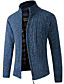cheap Men&#039;s Tops-Men&#039;s Unisex Cardigan Sweater Solid Color Knitted Braided Vintage Style Soft Long Sleeve Regular Fit Sweater Cardigans Fall Winter Stand Collar Blue Wine Light gray