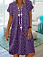 cheap Casual Dresses-Women&#039;s Shift Dress Knee Length Dress Blue Purple Wine White Short Sleeve Polka Dot Print Plus Size  Spring Summer V Neck Loose Hot Casual Holiday 2021 M L XL XXL 3XL 4XL 5XL