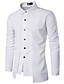 cheap Men&#039;s Shirts-Men&#039;s Shirt Solid Colored Collar Spread Collar Business Daily Long Sleeve Basic Slim Tops Casual Chinoiserie White Black Red / Fall / Spring / Work