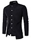 cheap Men&#039;s Shirts-Men&#039;s Shirt Solid Colored Collar Spread Collar Business Daily Long Sleeve Basic Slim Tops Casual Chinoiserie White Black Red / Fall / Spring / Work