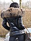 cheap Down&amp; Parkas-Women&#039;s Down Fall Winter Spring Street Causal Wear to work Regular Coat Slim Chic &amp; Modern Casual Jacket Long Sleeve Classic Style Solid Color Black fur collar Grass fur collar / Lined / Going out